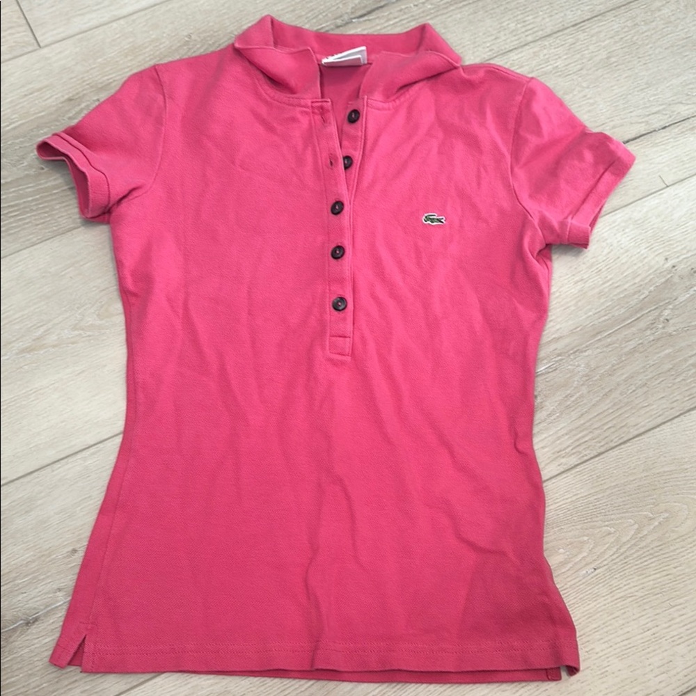 Lacoste Fuchsia Polo with Logo